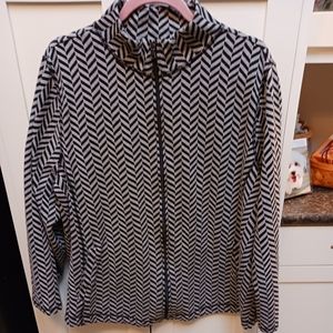 Talbots 3x geometric patterned jacket. Black and gray